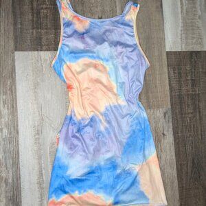 Forever 21 Ruched Tie-Dye Mini Dress – Adjustable Fit, Size M